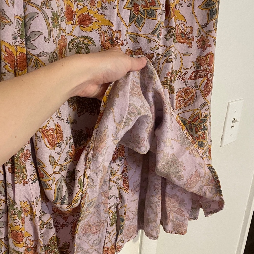 Floral Maxi Skirt in Mauve with Rust & Olive Botanical Print - Picture 6 of 7